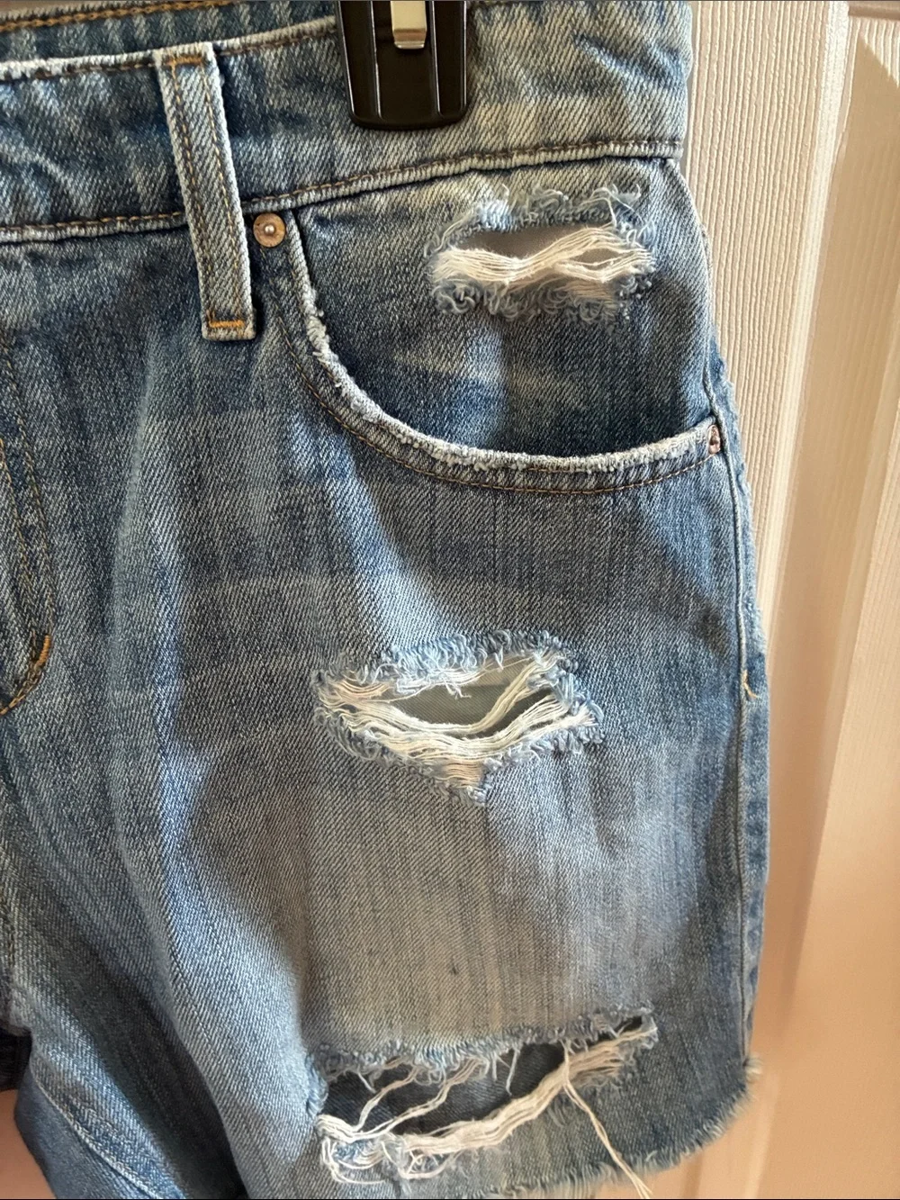 Joe's Jeans Light Blue Distressed Denim Shorts - Picture 8 of 11
